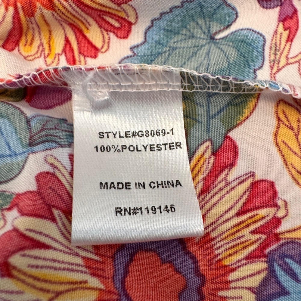 JODIFL Bold Moves White Floral Blouse Size Large - Picture 5 of 9